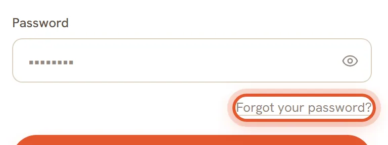 The sign-in card with the Forgot your password link ringed under the Password box.
