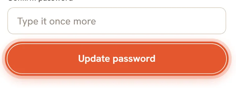 The Set a new password page with the Update password button ringed.