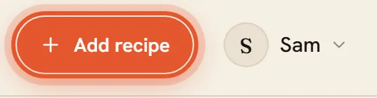 The top bar on a computer with Add recipe ringed, and the phone bottom bar with Add ringed.