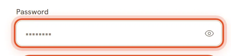 The Password field on the Create your account form, ringed.