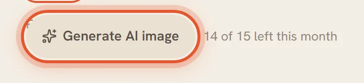 The Generate AI image button under the recipe photo is ringed, with the count of images left this month beside it.