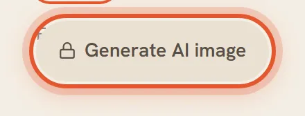 On a Free account the Generate AI image button carries a lock icon and is ringed.